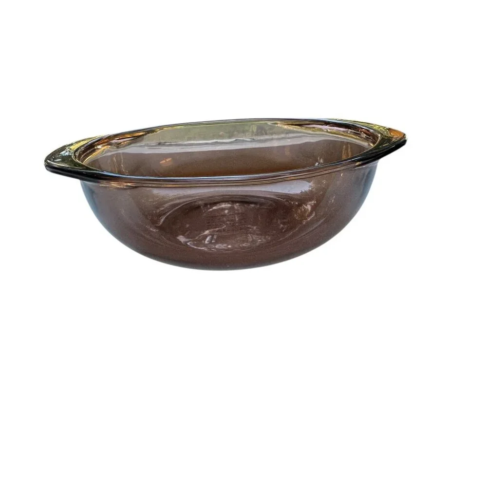 Vintage‎ Pyrex Visions 023-N Amber Glass 1.5 Qt Round Casserole Serving Dish